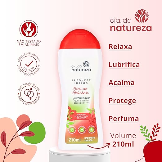 Kit Cia da Natureza Sabonete Íntimo Floral com Aroeira Leve 2 Pague 1 210ml