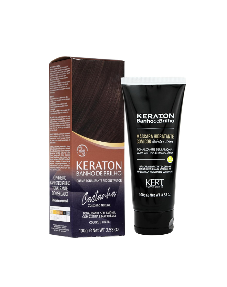 Tonalizante Keraton Banho de Brilho Castanha 100g