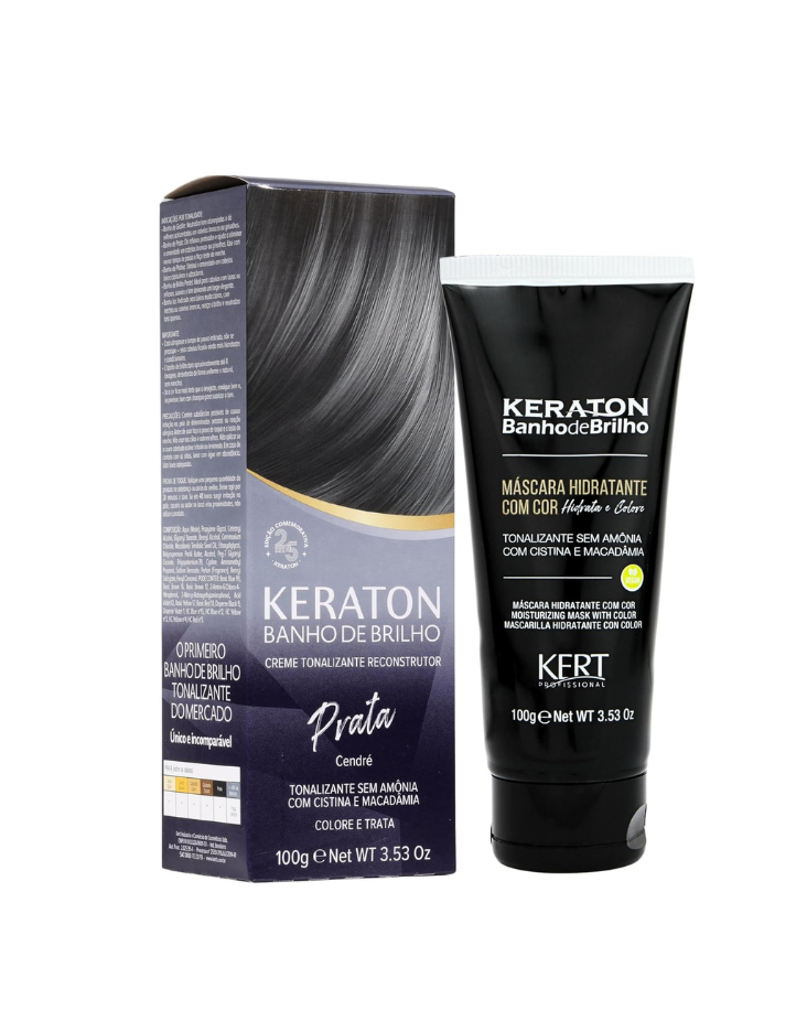 Tonalizante Keraton Banho de Brilho Prata Cendré 100g