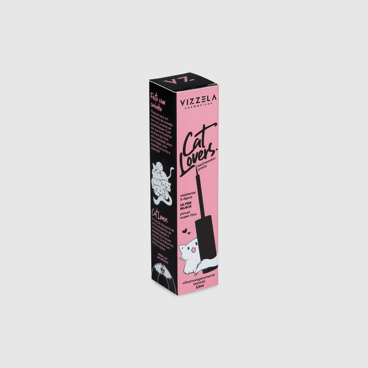 Delineador Vizzela Cat Lovers Preto 4ml