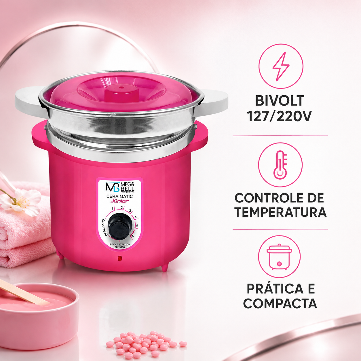 Aquecedor de Cera Mega Bell Júnior com Refil 400g