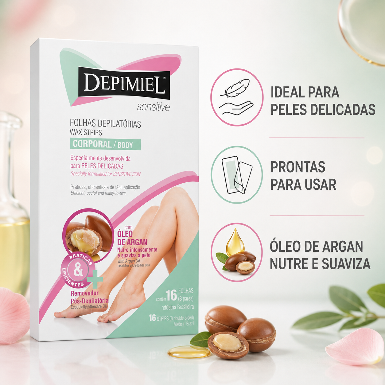 Folha Pronta Depimiel Corporal Sensitive com 16 Unidades