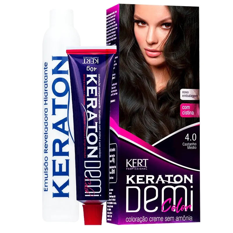 Tonalizante Keraton Demi Color 4.0 Castanho Médio