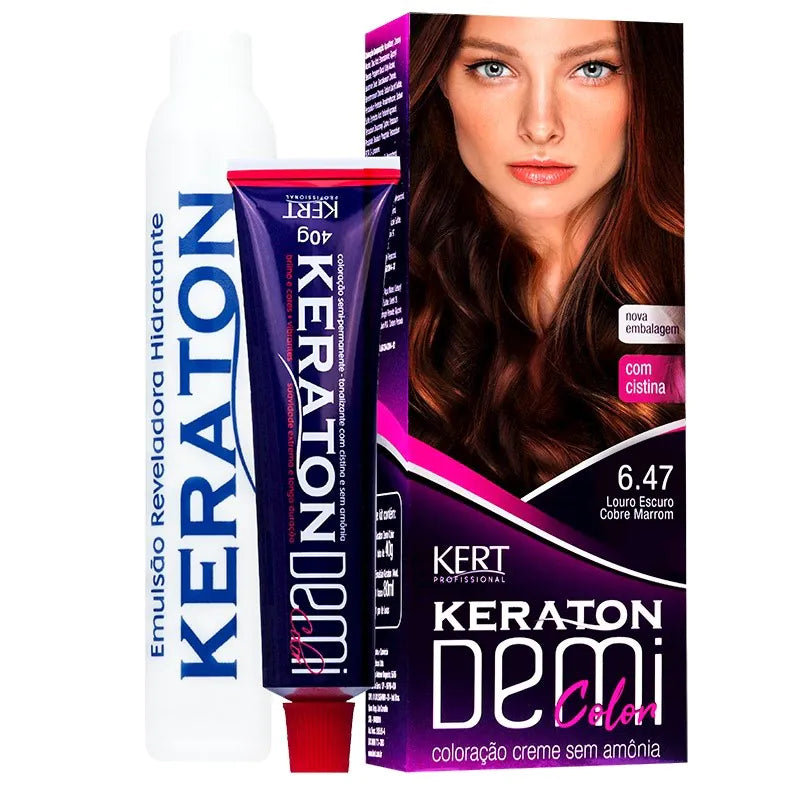 Tonalizante Keraton Demi Color 6.47 Louro Escuro Cobre Marrom