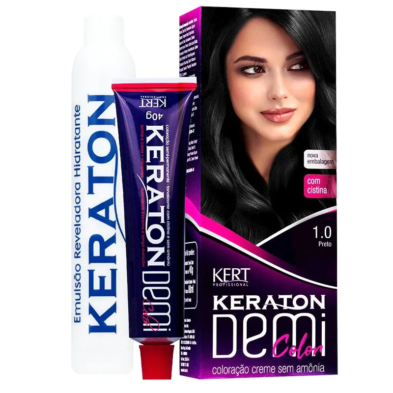 Tonalizante Keraton Demi Color 1.0 Preto