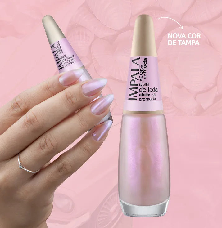 Esmalte Impala Efeito Pó Cromado A Cor Da Moda Asa de Fada 7,5ml