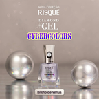 Esmalte Prata Risqué Diamond Gel Cybercolors Brilho de Vênus Efeito 9,5 mL