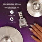 Esmalte Prata Risqué Diamond Gel Cybercolors Brilho de Vênus Efeito 9,5 mL