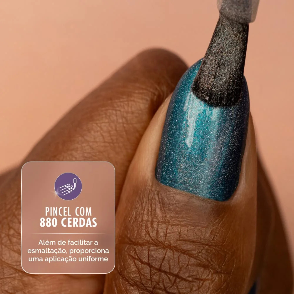 Top Coat Efeito Holográfico Risqué Diamond Gel Cybercolors Pixelizado 9,5 mL