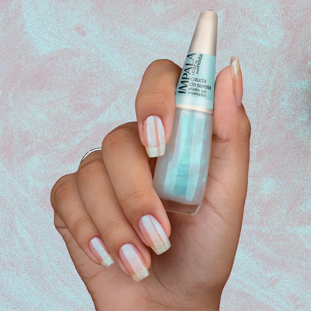 Esmalte Impala Efeito Pó Cromado A Cor da Sua Moda - Cauda de Sereia