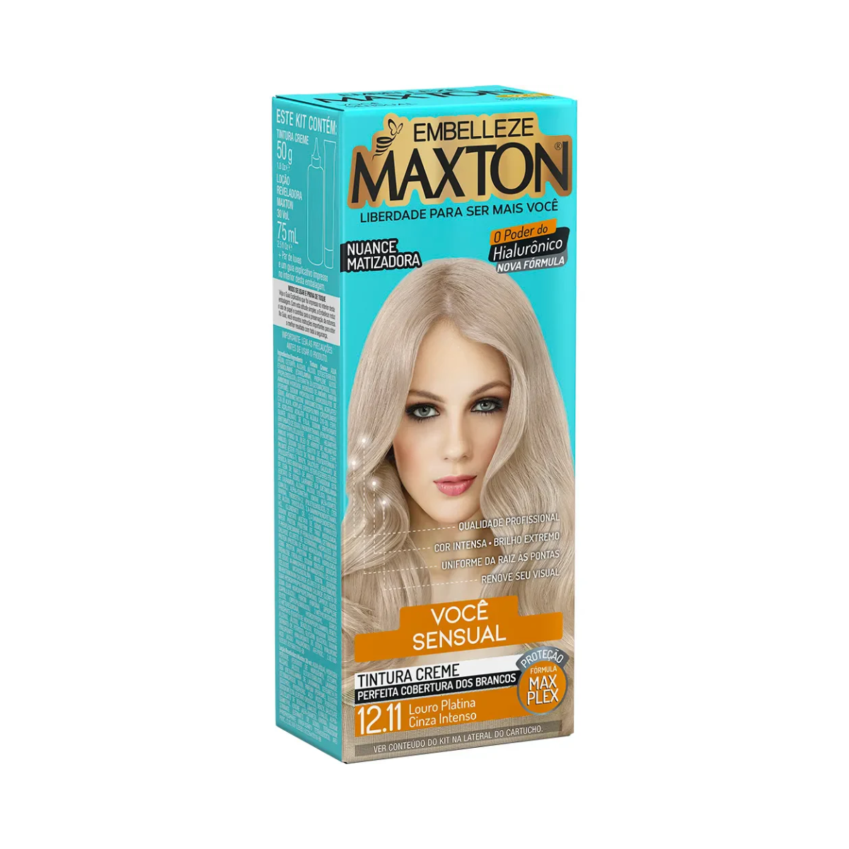Coloração Embelleze Maxton Louro Platina Cinza Intenso 12.11