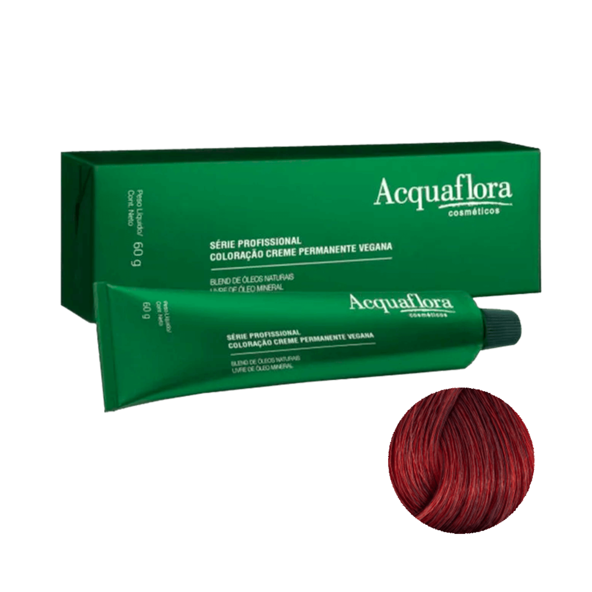 Coloração Acquaflora Creme Permanente Vegana 7.66 Louro Natural Vermelho Intenso 60g