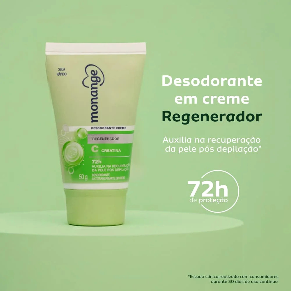 Desodorante Monange em Creme Regenerador com Creatina Feminino 50g