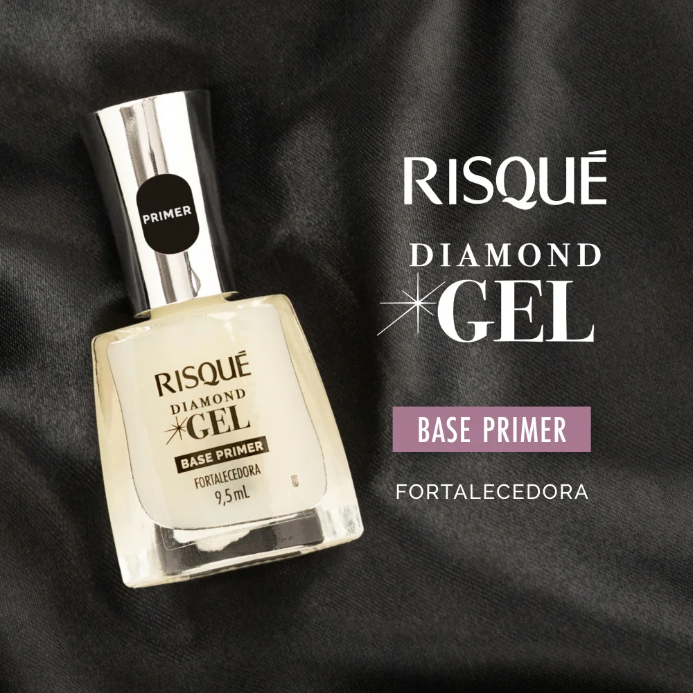 Esmalte Risqué Diamond Gel Base Primer Fortaceledora 9,5ml