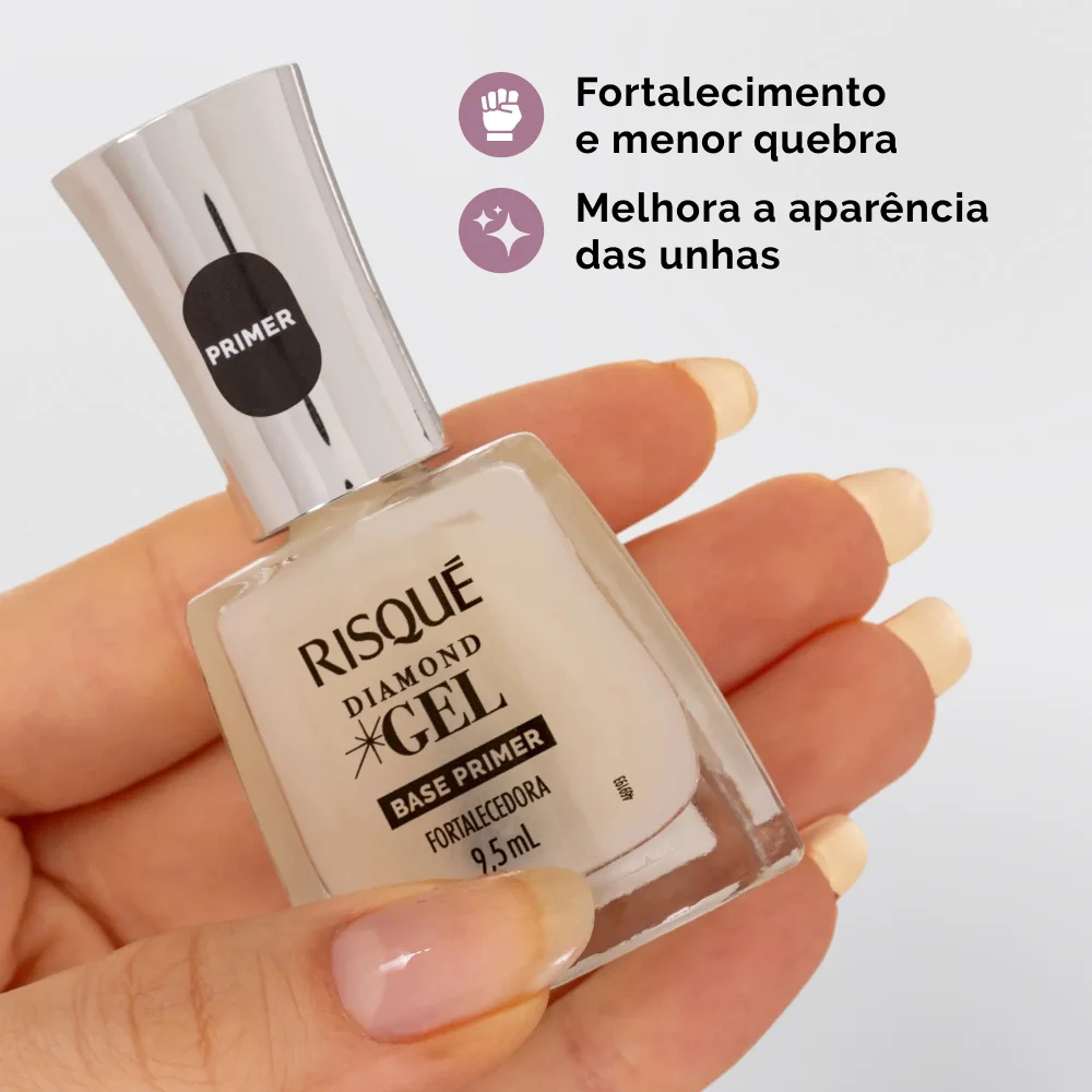Esmalte Risqué Diamond Gel Base Primer Fortaceledora 9,5ml