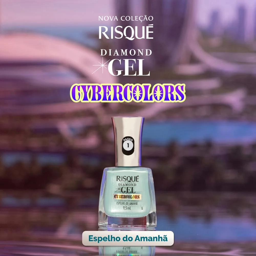 Esmalte Risque Diamond Gel Cybercolors Espelho do Amanhã 9,5ml