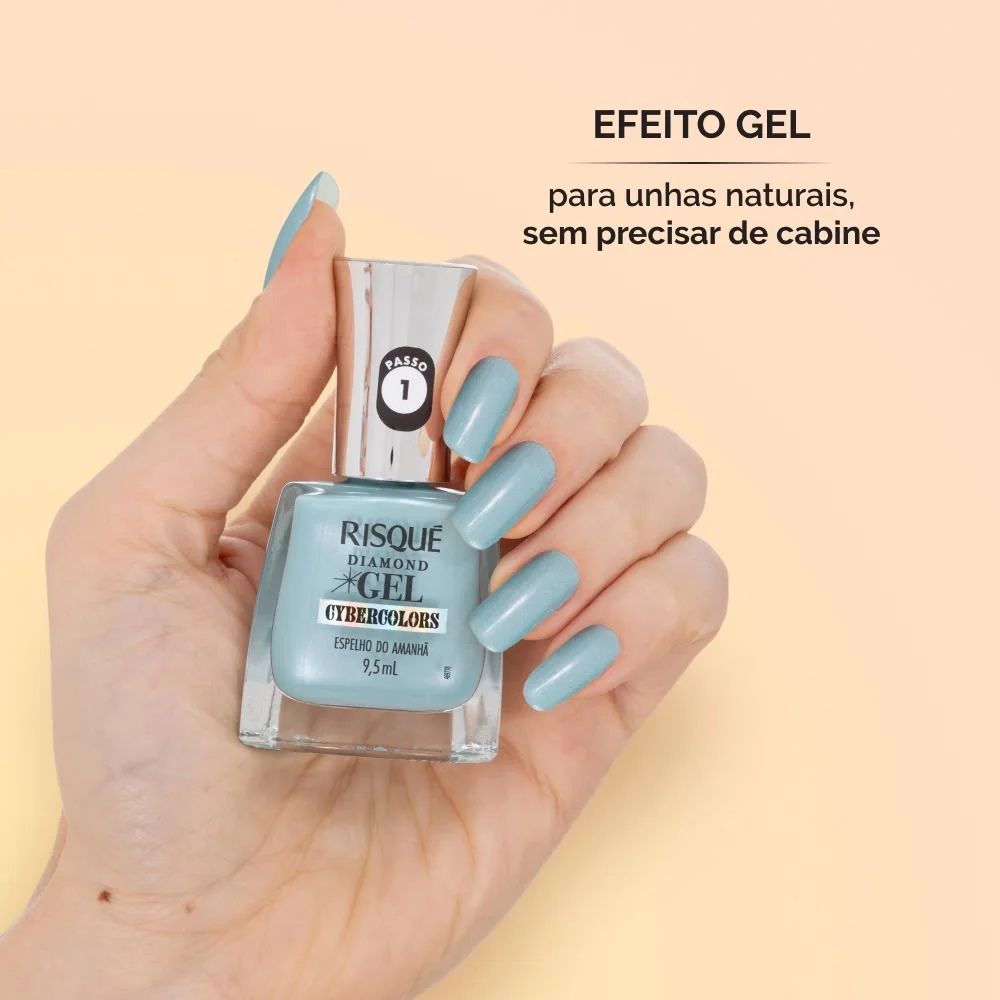 Esmalte Risque Diamond Gel Cybercolors Espelho do Amanhã 9,5ml