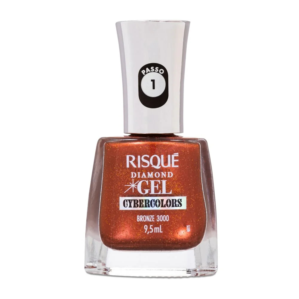 Esmalte Risque Diamond Gel Cybercolors Bronze 3000 9,5ml