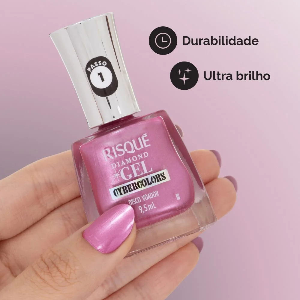 Esmalte Risque Diamond Gel Cybercolors Disco Voador 9,5ml