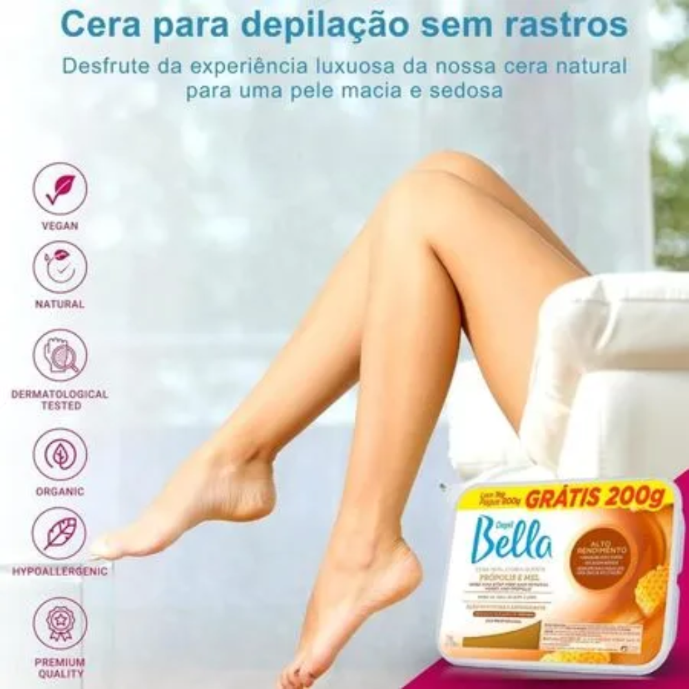 Cera Depilatória Depil Bella Quente Própolis e Mel 800g