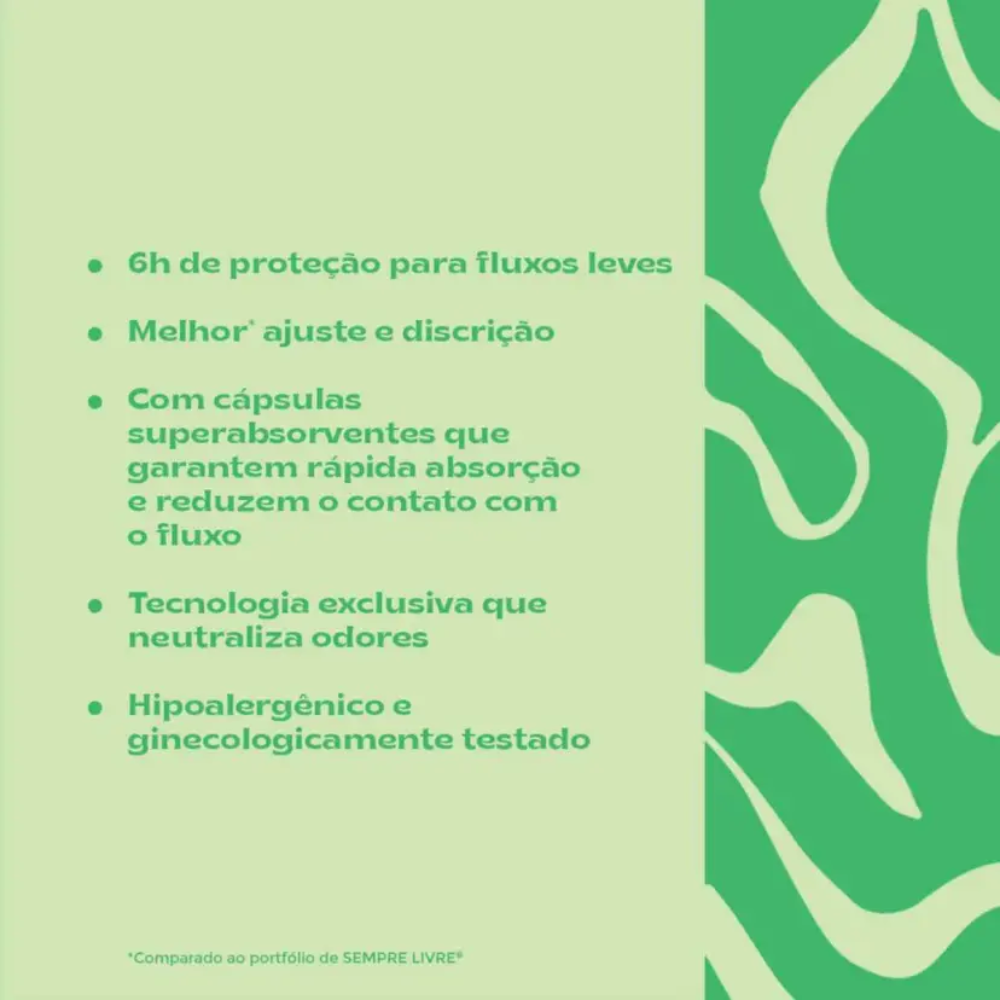 Absorvente Sempre Livre Adapt Cobertura Suave com Abas 16 Unidades