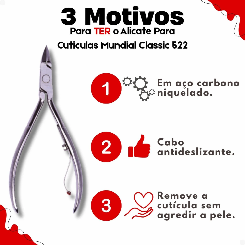 Alicate de Cutícula Mundial 522 Classic