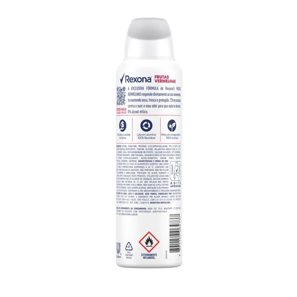 Desodorante Aerosol Rexona Frutas Vermelhas 150 ml