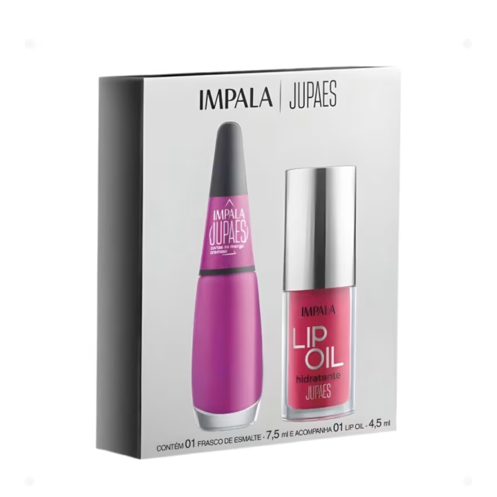 Kit Dupla Impala Ju Paes Cartas Na Manga Esmalte 7,5ml + Lip Oil 4,5ml
