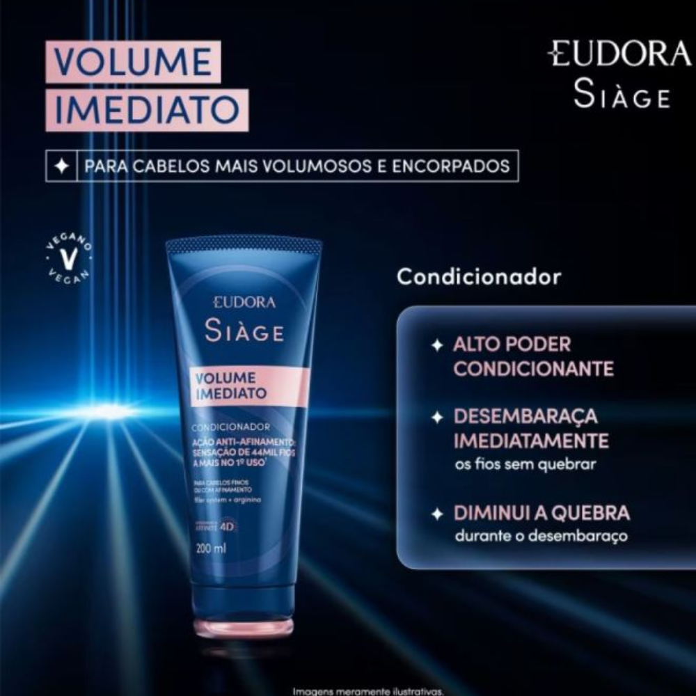 Condicionador Eudora Siàge Volume Imediato 200ml