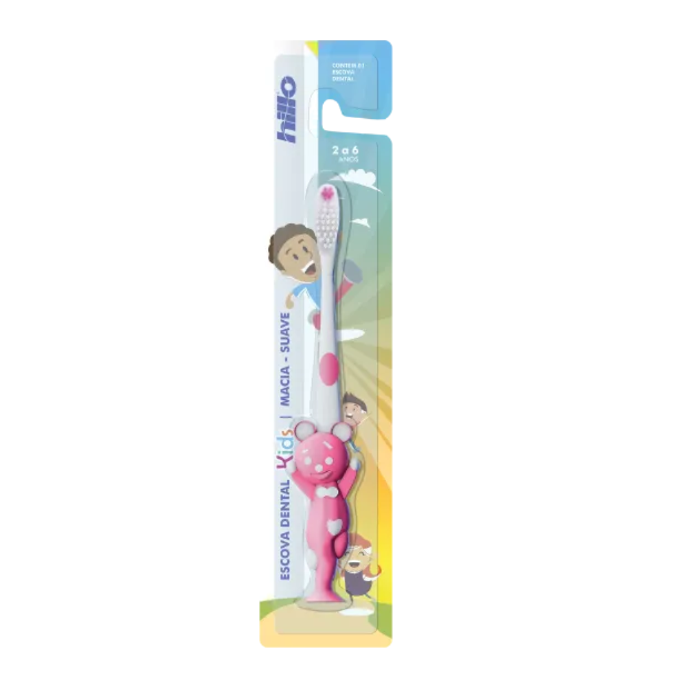 Escova Dental Hillo Infantil Rosa