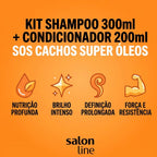Kit Salon Line S.O.S Shampoo 300ml + Condicionador 200ml Super Óleos