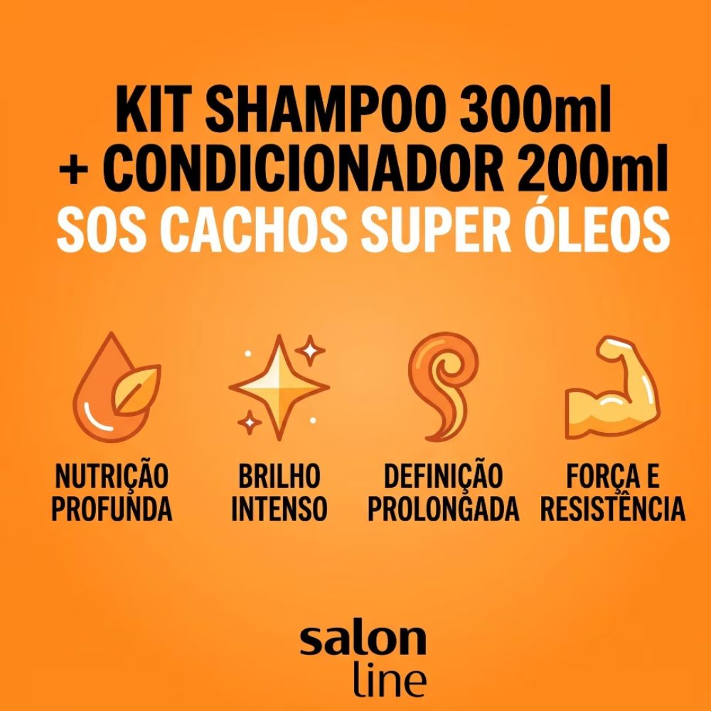 Kit Salon Line S.O.S Shampoo 300ml + Condicionador 200ml Super Óleos