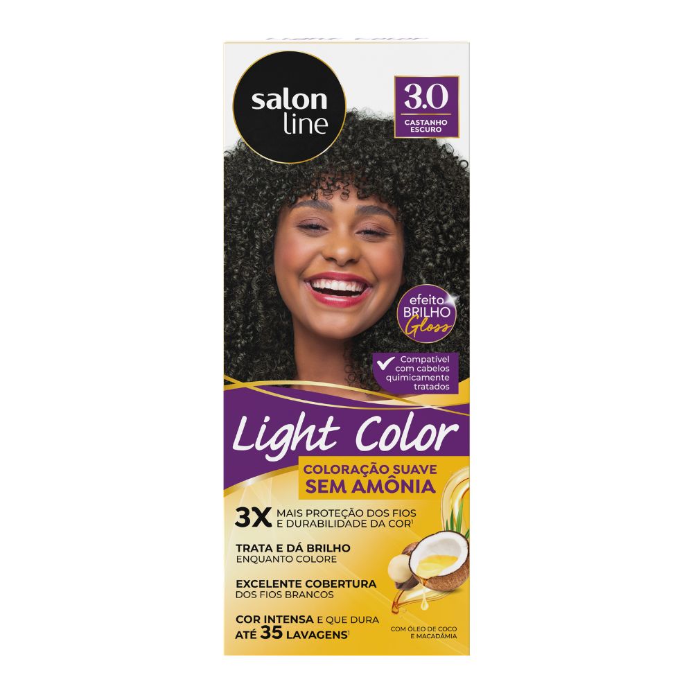 Tonalizante Salon Line Light Color para Cabelos Normais Castanho Escuro 3.0