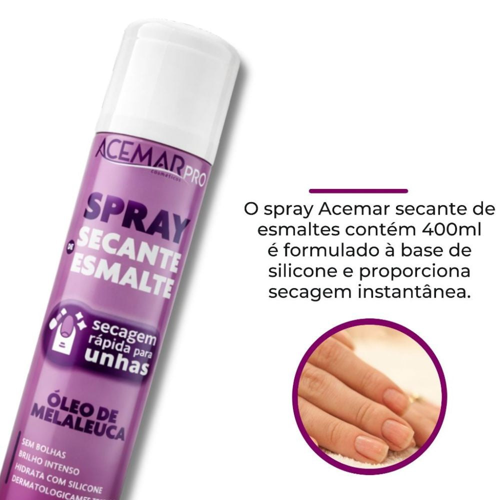 Spray Secante de Esmalte Acemar Melaleuca 400ml