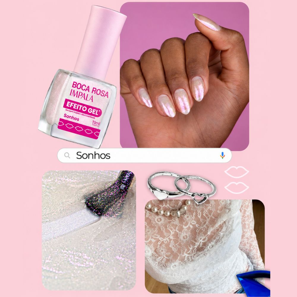 Imapala Rosa Esmalte Impala Boca Rosa Sonhos Efeito Gel Cintilante 11ml – Cigana Beleza