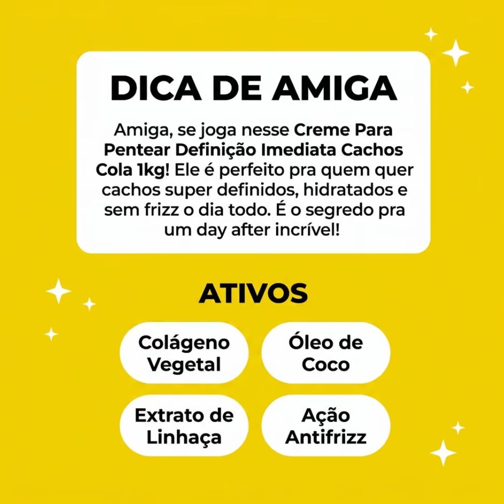 Creme Para Pentear Salon Line Definição Imediata Cachos Cola 1kg