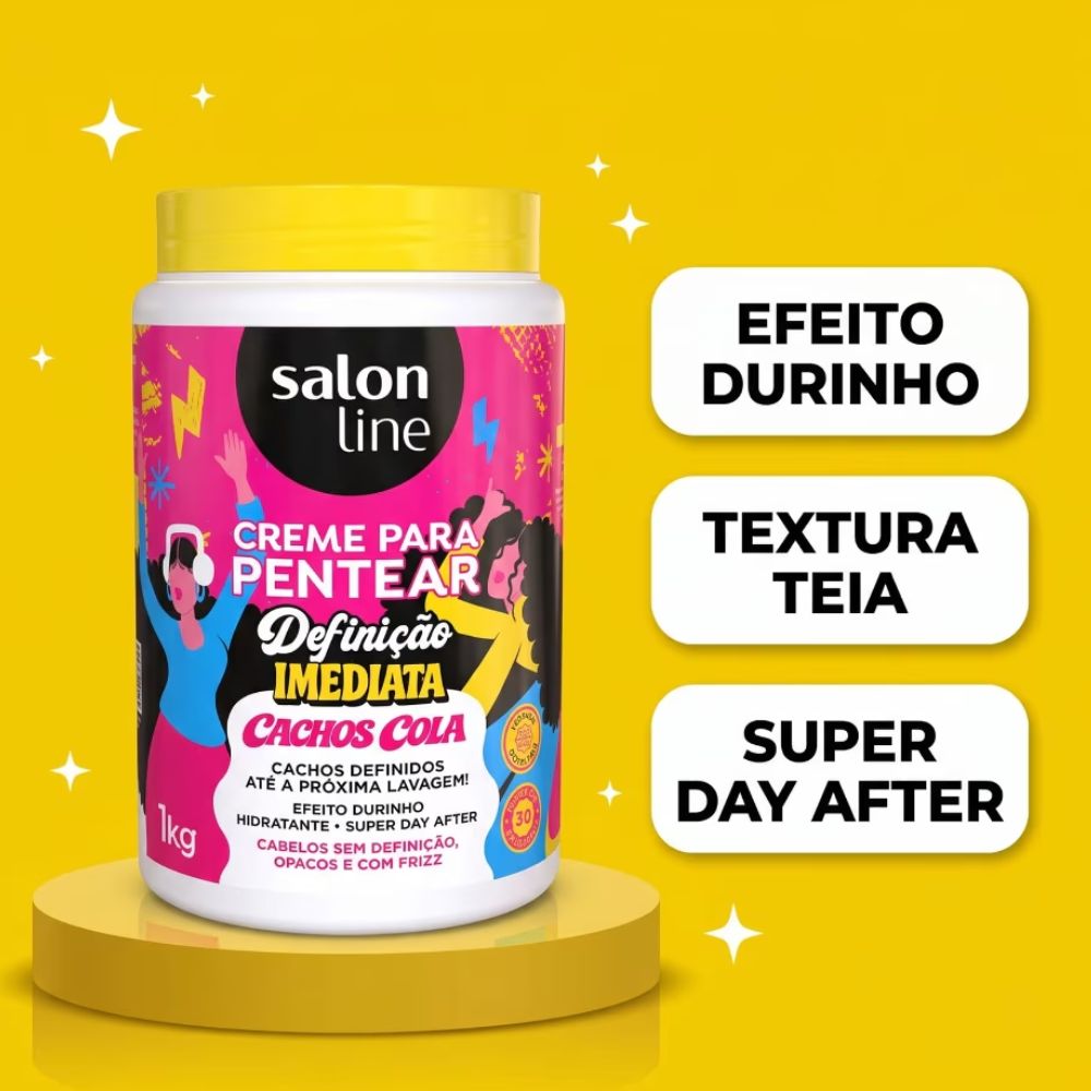 Creme Para Pentear Salon Line Definição Imediata Cachos Cola 1kg