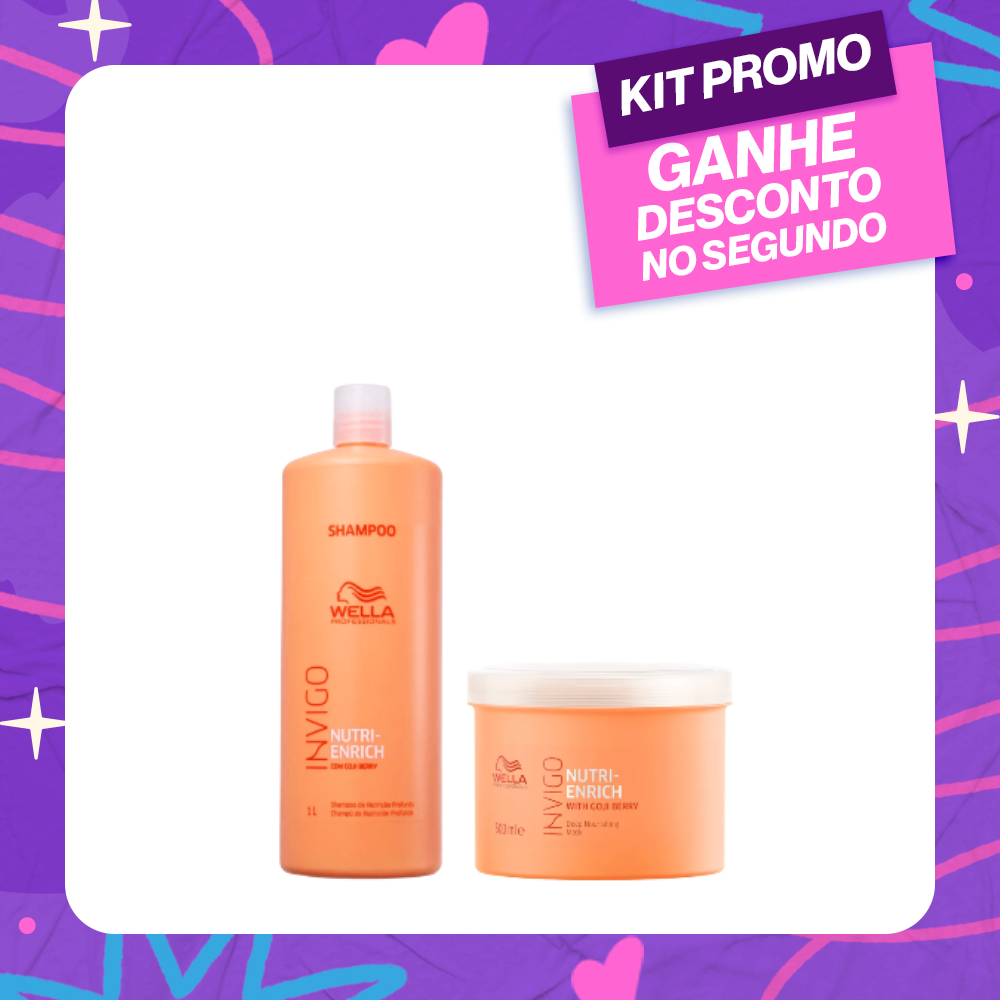 Kit Wella Professionals Invigo Nutri-Enrich Shampoo 1L + Máscara Capilar 500ml