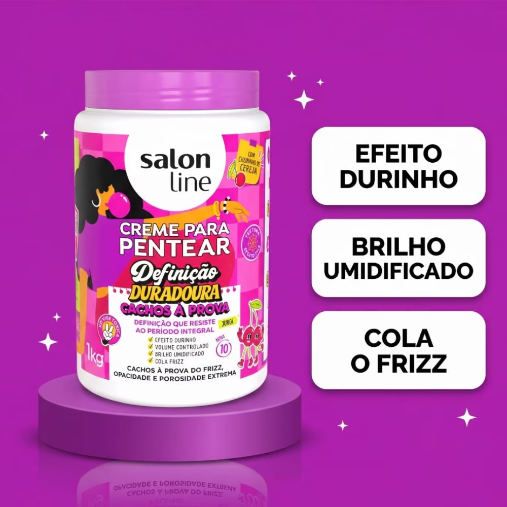 Creme Para Pentear Salon Line Definição Duradoura Cachos à Prova 1kg