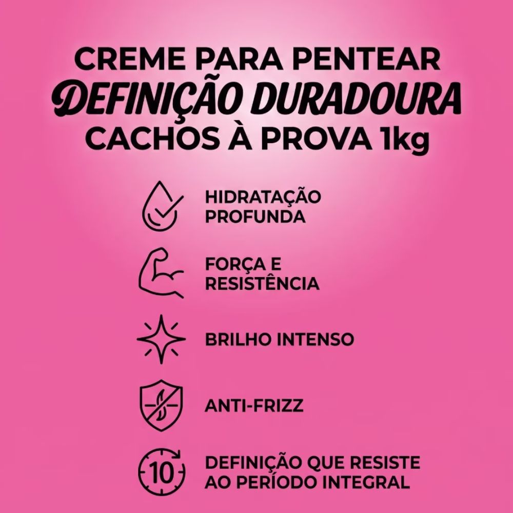 Creme Para Pentear Salon Line Definição Duradoura Cachos à Prova 1kg
