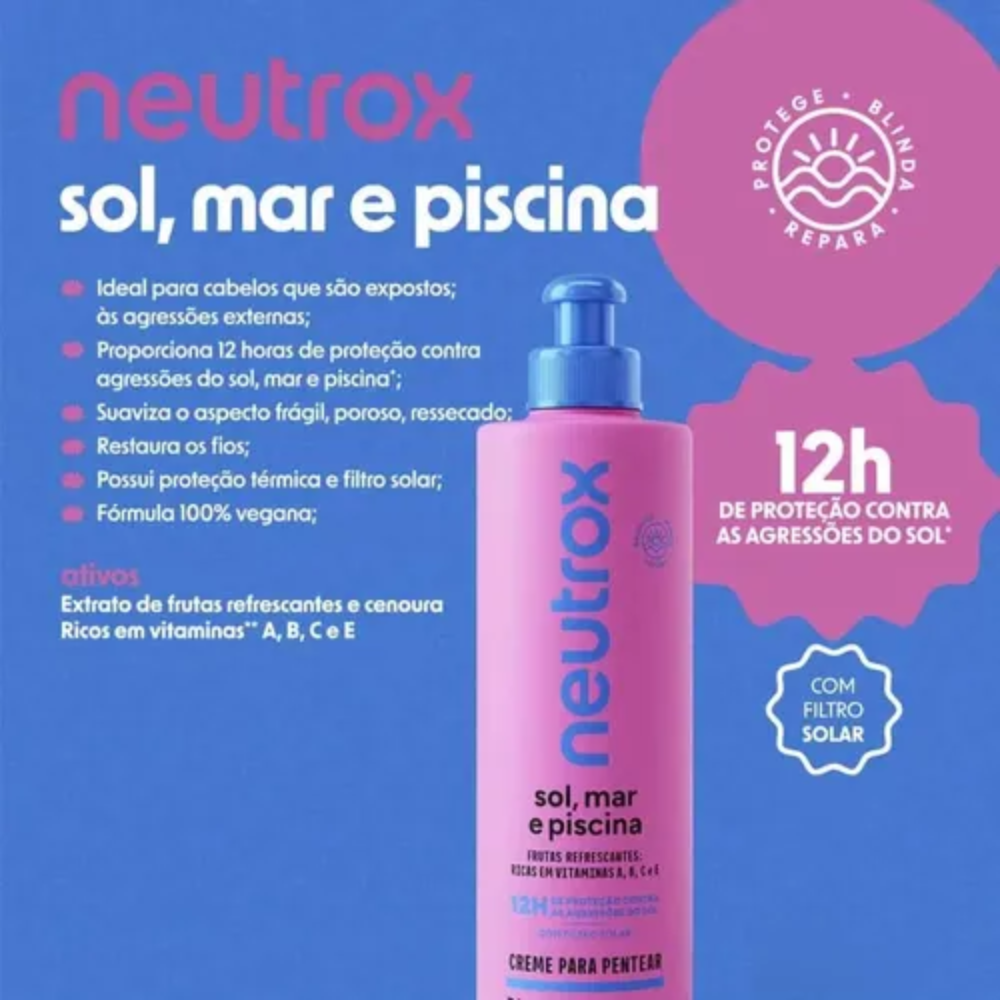 Creme para Pentear Neutrox Sol Mar e Piscina 300ml