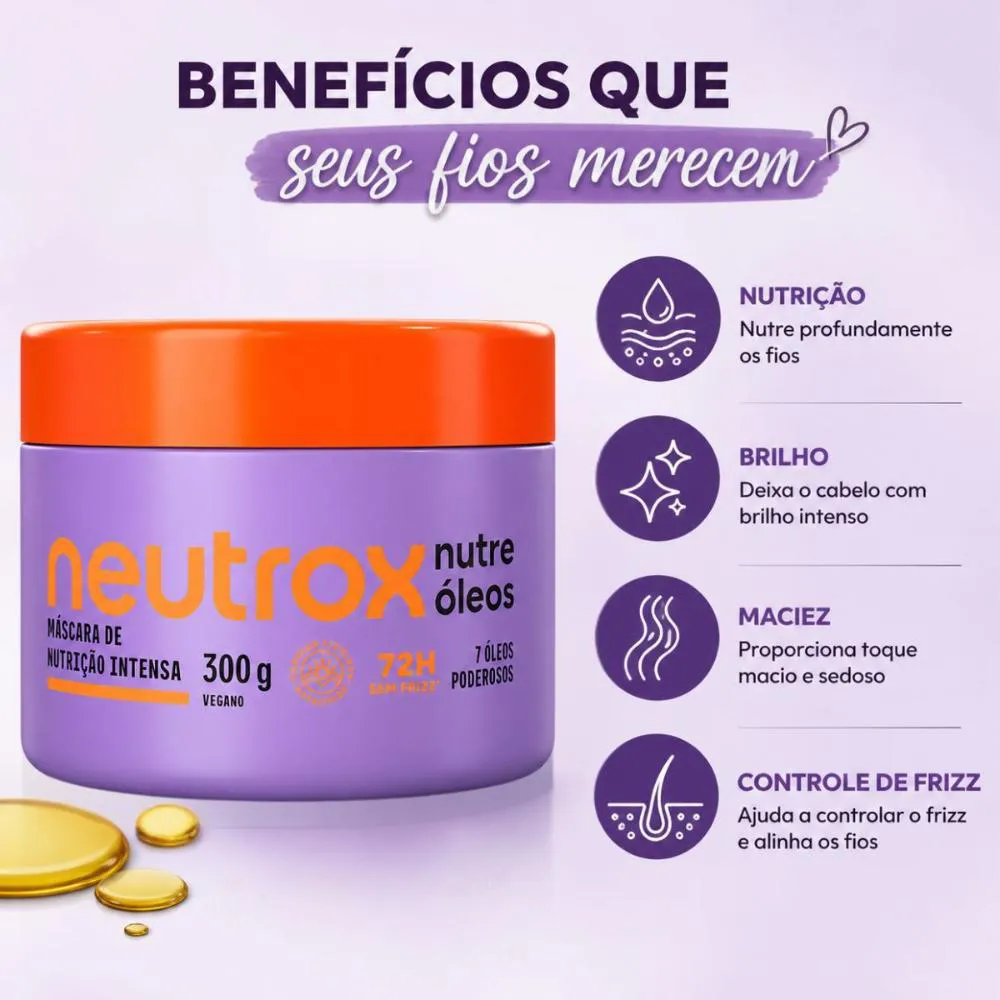Máscara de Tratamento Neutrox Nutre Óleos 300g