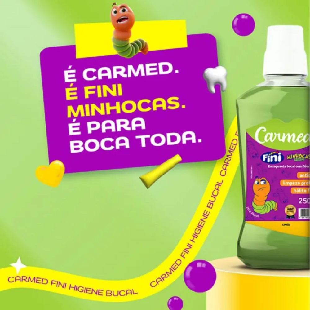 Enxaguante Bucal Carmed Fini Minhocas 250ml