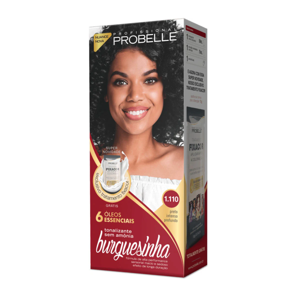 Tonalizante Probelle Burguesinha Preto Intenso Profundo 1.110