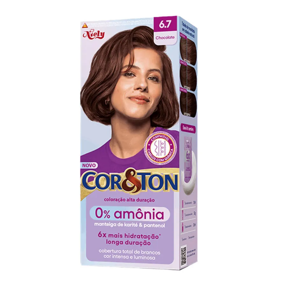 Coloração Niely Cor & Ton Sem Amônia 6.7 Chocolate