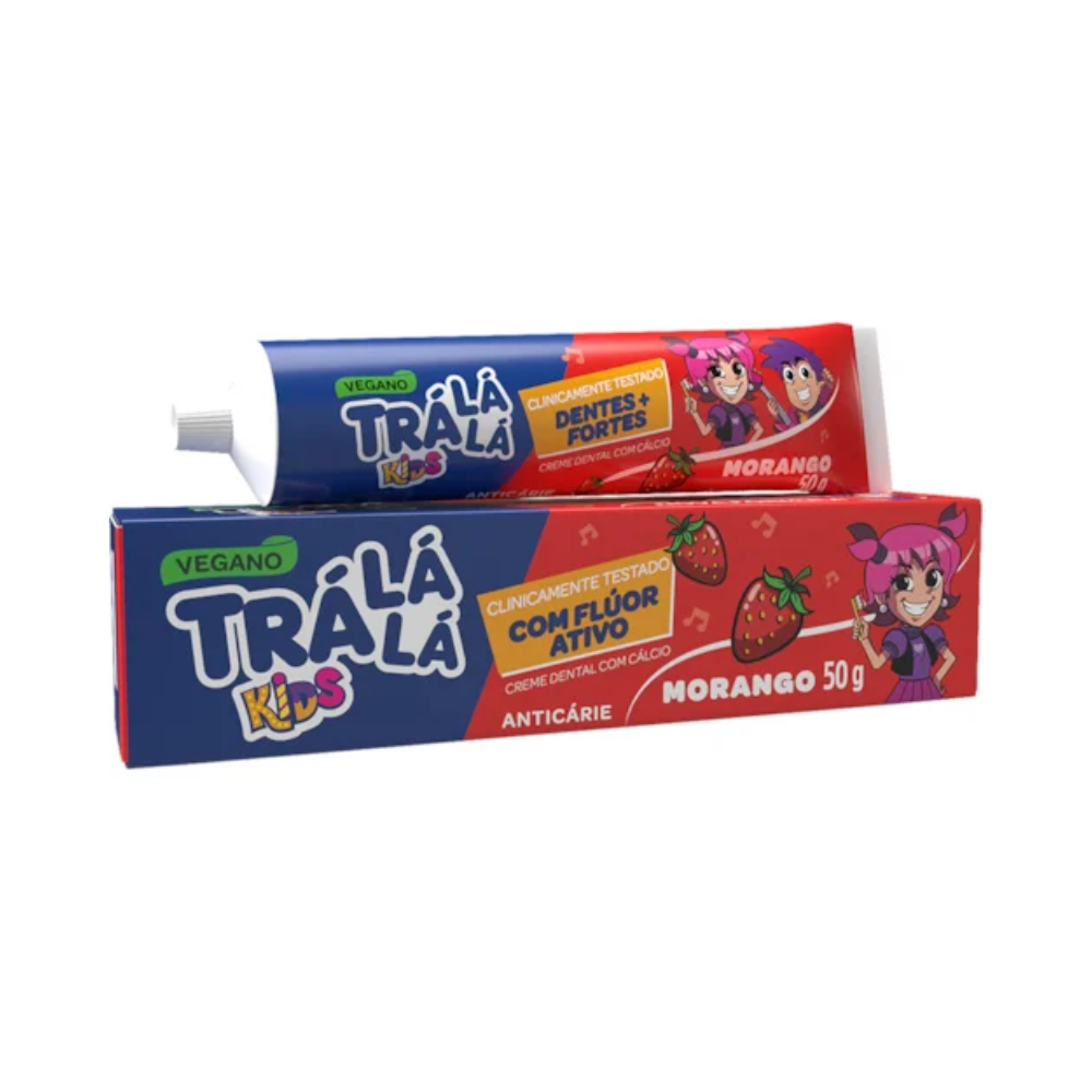 Gel Dental Trá Lá Lá Kids Morango com Flúor 50g