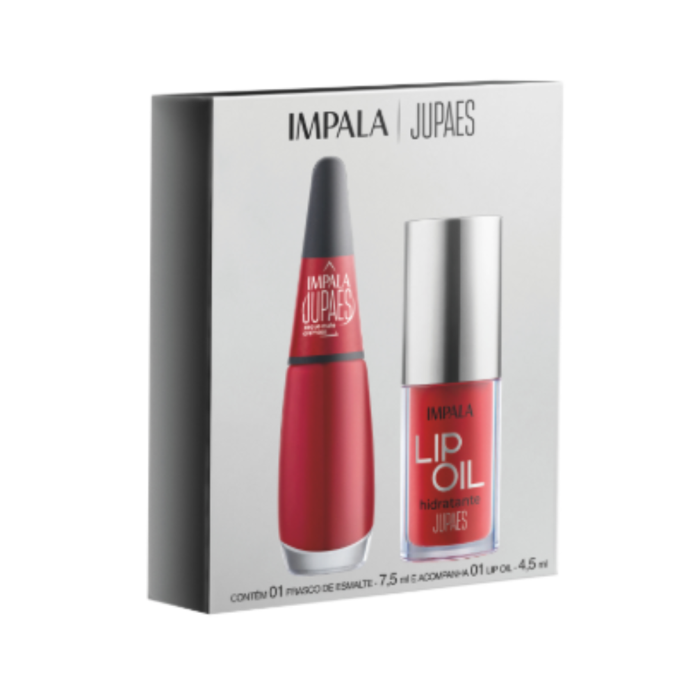 Kit Dupla Impala Ju Paes Xeque - Mate Esmalte 7,5ml + Lip Oil 4,5ml