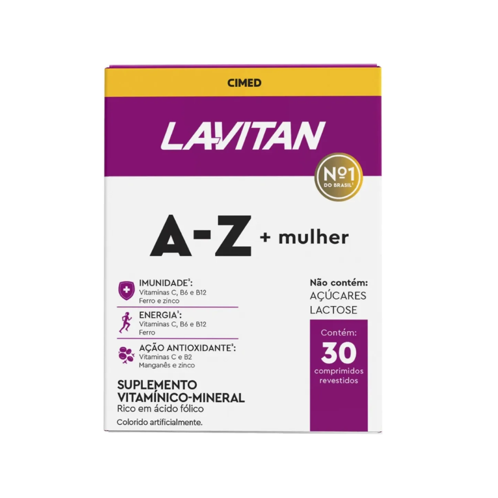 Lavitan Suplemento Vitamínico A-Z Mulher Com 30 Comprimidos