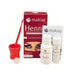 Kit Makiaj Henna 1,5g + Fixador 10ml Castanho Médio