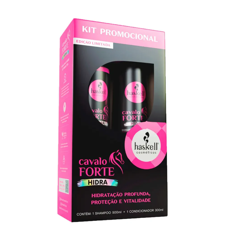 Kit Haskell Shampoo 500ml + Condicionador Cavalo Forte Hidra 300ml